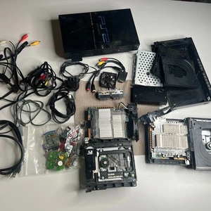 Consola Sony PlayStation 2 PS2 Fat SCPH-10281 Lote de Reparación de Piezas con Cables Red - Imagen 1 de 15