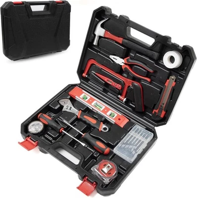 19 Piece Household Hand Tool Set Portable Home Auto Repair Kit Premium Quality w - image 1 of 4
