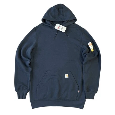 Sudadera con Capucha Carhartt Force Resistente al Fuego Calce Suelto Sudadera con Capucha Azul Marino Para Hombres M Foto 1 de 4