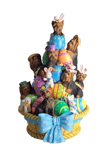 Danbury Mint YORKIE EASTER EGG-Stravaganza Easter Resin 12" Estatuilla- **DEFECTUOSO** - Imagen 1 de 9