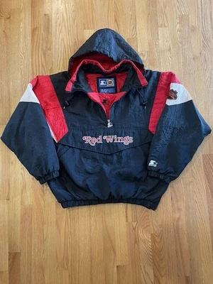Vintage Detroit Red Wings Jacket Starter 1/4 Zip Pullover Jacket Sz Large NHL - Image 1 of 4