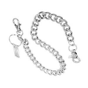 1Pc Single Layer Trouser Chain Decorative Purse Chain Silver Bag Extension Chain - Picture 1 of 12