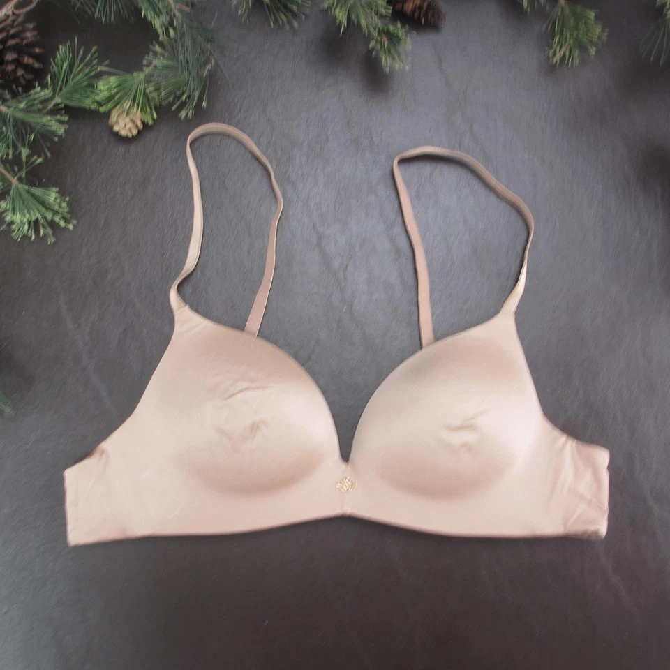 Бюстгальтер женский Victoria's Secret 36A Nude So Obsessed беспроводной с подкладкой футболка гладкий - Изображение 1 из 4