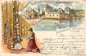 POSTCARD AUSTRIA GRUSS AUS HADERSDORF WEIDLINGAU c 1909 - Picture 1 of 2
