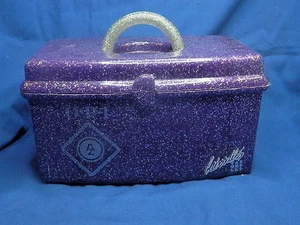 Vintage Original Caboodles OPI Makeup Case Purple Glitter AZ Arizona Jean Co - Picture 1 of 12