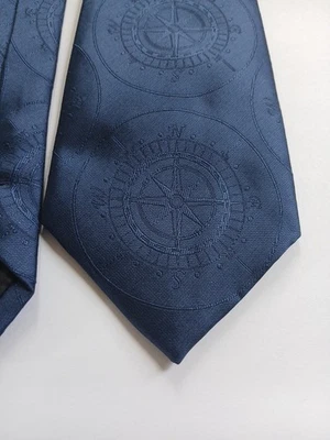 Brújula azul marino corbata rosa ancla náutica dorada con escudo de león Foto 1 de 4