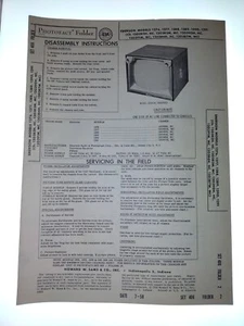 Photofact Emerson Model 1276 1277 1288 1289 1290 1291 Folder serwisowy TV 16 pgs - Zdjęcie 1 z 2