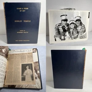 1937 STARS & FILMS: Leather Bound w/Clipping & 8x10 Shirley Temple Promo Photo - Foto 1 di 24