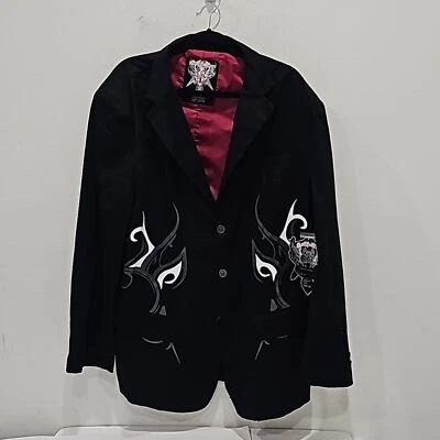 Brooklyn Express Punk Gothic Y2K Black BlazerJ acket  Size XXL - Image 1 of 4