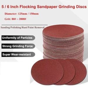 5/6 Inch Flocking Red Sandpaper Round Sheet Polishing Grinding Discs Self-Stick - Bild 1 von 10