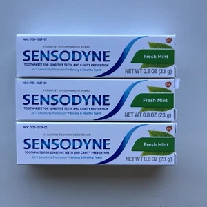 Sensodyne Fresh Mint Toothpaste for Sensitive Teeth 0.8oz EXP 05/25 3 Pack - Picture 1 of 4