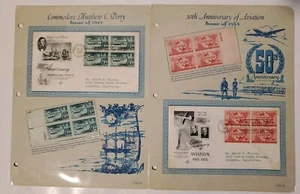 First Day Issue Stamped Envelopes Anniversary Of Aviation Matthew C Perry 1953 - Picture 1 of 6