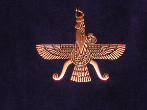 Iran Persia persian Faravahar Farvahar Pendant Copper plated / necklace