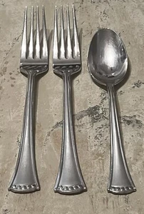 Lenox Stainless Butlers Pantry Frosted 2 Dinner Forks, 1 Place Spoon - Picture 1 of 9