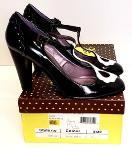 ELECCIÓN IRREGULAR Tacones De Colección Licencia Poética, 8.5, Cuero Blanco Negro *¡NUEVOS!* - Imagen 1 de 8