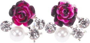 Killer Kirsche YUTI Vintage Glitzerstein MARBLE ROSE Retro OHRSTECKER Rockabilly - Bild 1 von 2