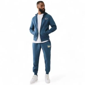 True Religion Sweatsuit Men's Size M Fleece 2 Piece Hoodie Joggers Outfit Malibu - Picture 1 of 14