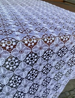 Meterware Tischläufer Spitzenborte Gipüre-Spitze Häkel Spitze Tischdecke Weiß - Bild 1 von 4