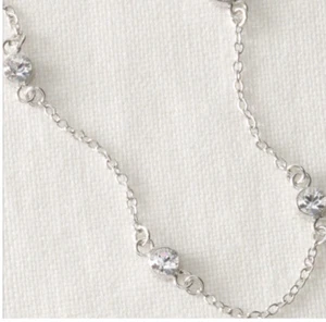 💎Touchstone Crystal Anklet Rhodium 9-11” New Condition - Picture 1 of 8