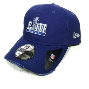 New Era SUPER BOWL LIII SOMBRERO desgastado deshilachado azul blanco relajado papá gorra para hombre 53 - Imagen 1 de 9
