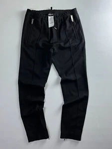Dsquared2 Black Jogger Dress Pants with Zippers - Size 44 - Picture 1 of 8