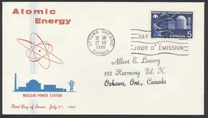1966 #449 Atomic Energy FDC Personal Cachet Ottawa - Bild 1 von 2