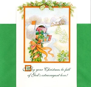 Mailbox Full Of Good News Joyfully Yours Christmas Cards - Set of 4 - Picture 1 of 3