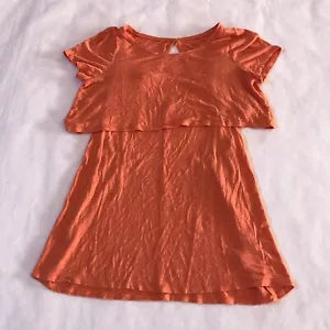 A Glow Maternity Shirt Dress Womens Extra Small Orange Ember Glow Super Soft - Picture 1 of 8