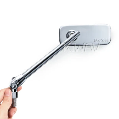 Chrome mirrors ClassicPlus rectangular 5/16" convex fits HD softail deluxe - Image 1 of 4