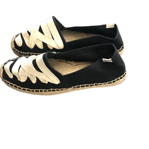 Soludos Canvas Espadrille Slipper flache Schuhe Größe 10 schwarz - Bild 1 von 5