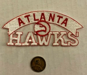 Vintage 3.75" NBA Atlanta Hawks Iron On Patch Very Rare - Picture 1 of 2