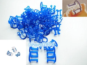 100pcs Disposable Cotton Roll Holder Blue Clip For Dental Clinic - Bild 1 von 7