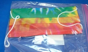 USA Made Cotton Pleated Adult 1-SZ Face Mask Tie Dye Hippie - Picture 1 of 2