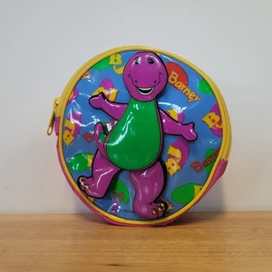 Barney Coin Purse Zippered Bag Lyons Vintage 1997 90s Articulated - Picture 1 of 7