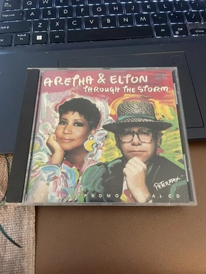Aretha Franklin Elton John PROMO CD Single Through The Storm Peter Max - Image 1 of 3