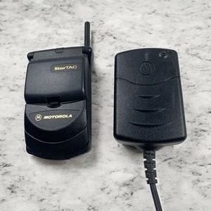 Vintage sauber schöner Zustand Motorola StarTAC Klapphandy selten schwarz - Bild 1 von 4