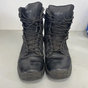 Interceptor Men's 10.5 Boots Black Tactical Lace Up Leather MNIN48DP001 - Picture 1 of 6