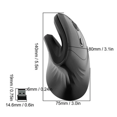2.4GHz Wireless Vertical Mouse Ergonomic Rechargeable 3200DPI Wireless Mouse - Image 1 of 4