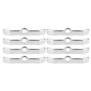 ˘8pcs Chrome Valve Cover Hold-Down Tabs Spreader Bars For 283 305 327 350 Silver - Picture 1 of 7