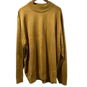 INSERCH Gold Mock Neck Sweater Mens 4XL Long Sleeve Knit Pullover Casual - Picture 1 of 7