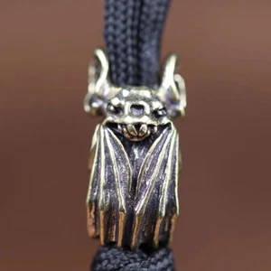 EDC Bat Animal Paracord Knife Bead Lanyard Retro Brass DIY Tool Pendant Bracelet - Picture 1 of 6