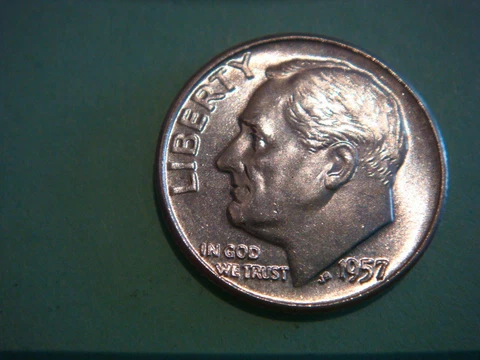 1957 P Roosevelt Dime Key Date Silver - UNC beautiful dime Cover