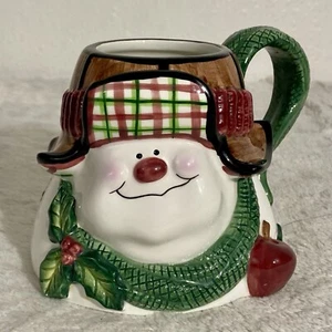 Vintage 2000 Fitz and Floyd Appletree Snowman Mug - Picture 1 of 11