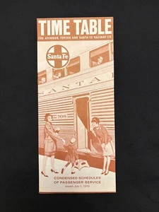 1970 Atchison Topeka Santa Fe Time Table Timetable Railway Schedule Trains Price - Picture 1 of 7