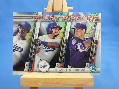 Cody Bellinger Alvarez Calhoun Talent Pipeline Dodgers Bowman Chrome 2017  - Image 1 of 2