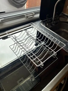 Mini escurridor de platos blanco autocaravana caravana cámper barco bote estrecho - Imagen 1 de 2