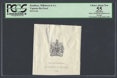 Bermuda Vignette Die Proof Royal Crest Used on all notes 1937-1966  - Image 1 of 2