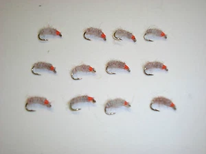 Fly Fishing Flies 12 Hot Spot Utah Killer Bug Size 14 (Sow Bug imitation) Nymphs - Picture 1 of 1