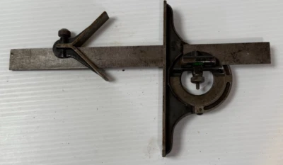 JUEGO CUADRADO COMBINADO VINTAGE MARRÓN Y AFILADO 12" *LEER* Foto 1 de 4