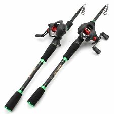 Casting Fishing Rod & Reel Combo Carbon Telescopic Travel Lure Pole Spinning Set